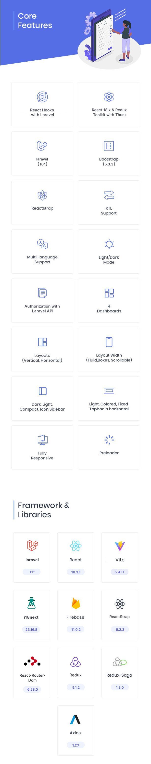 Skote - React + Laravel Admin & Dashboard Template - 13